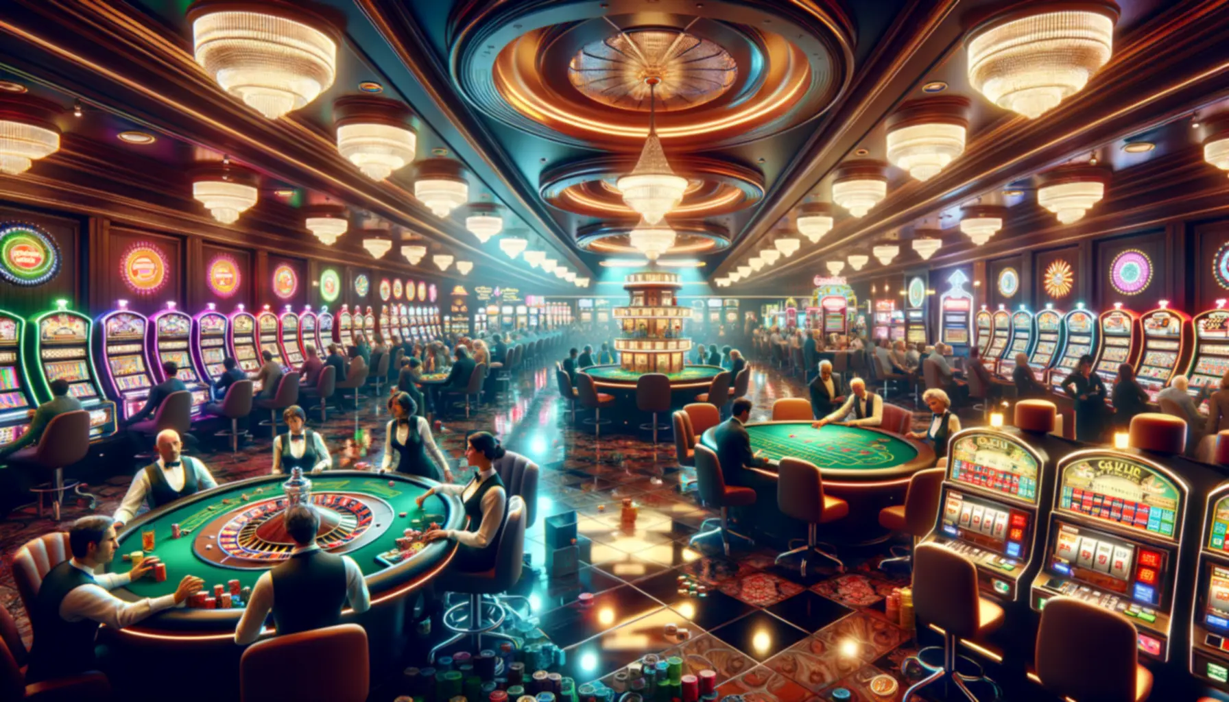 Luxurious casino interior with elegant gaming atmosphere